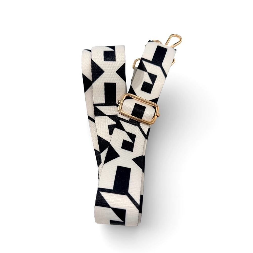 Geometric Black and White Bag/Phone/Purse Adjustable Strap